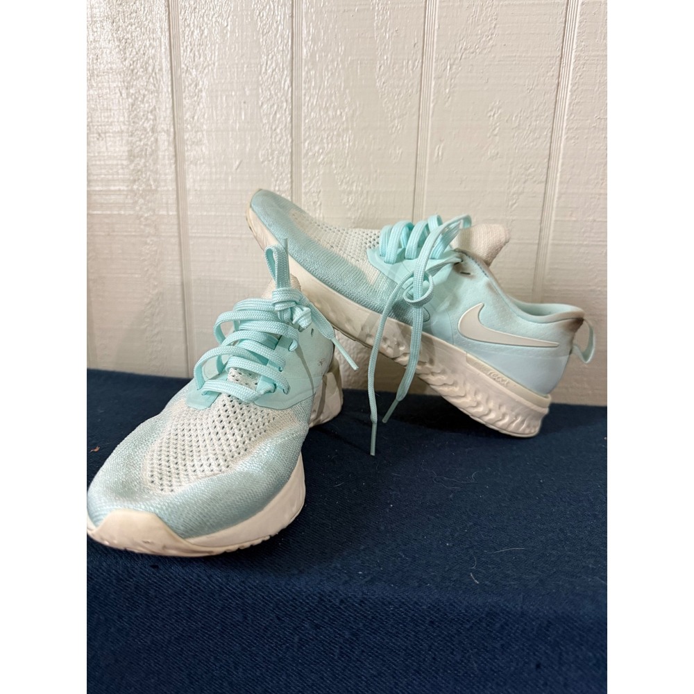 Nike Odyssey React 2 Flyknit Aqua Blue Running Shoes AH1016-301 Womens 6.5